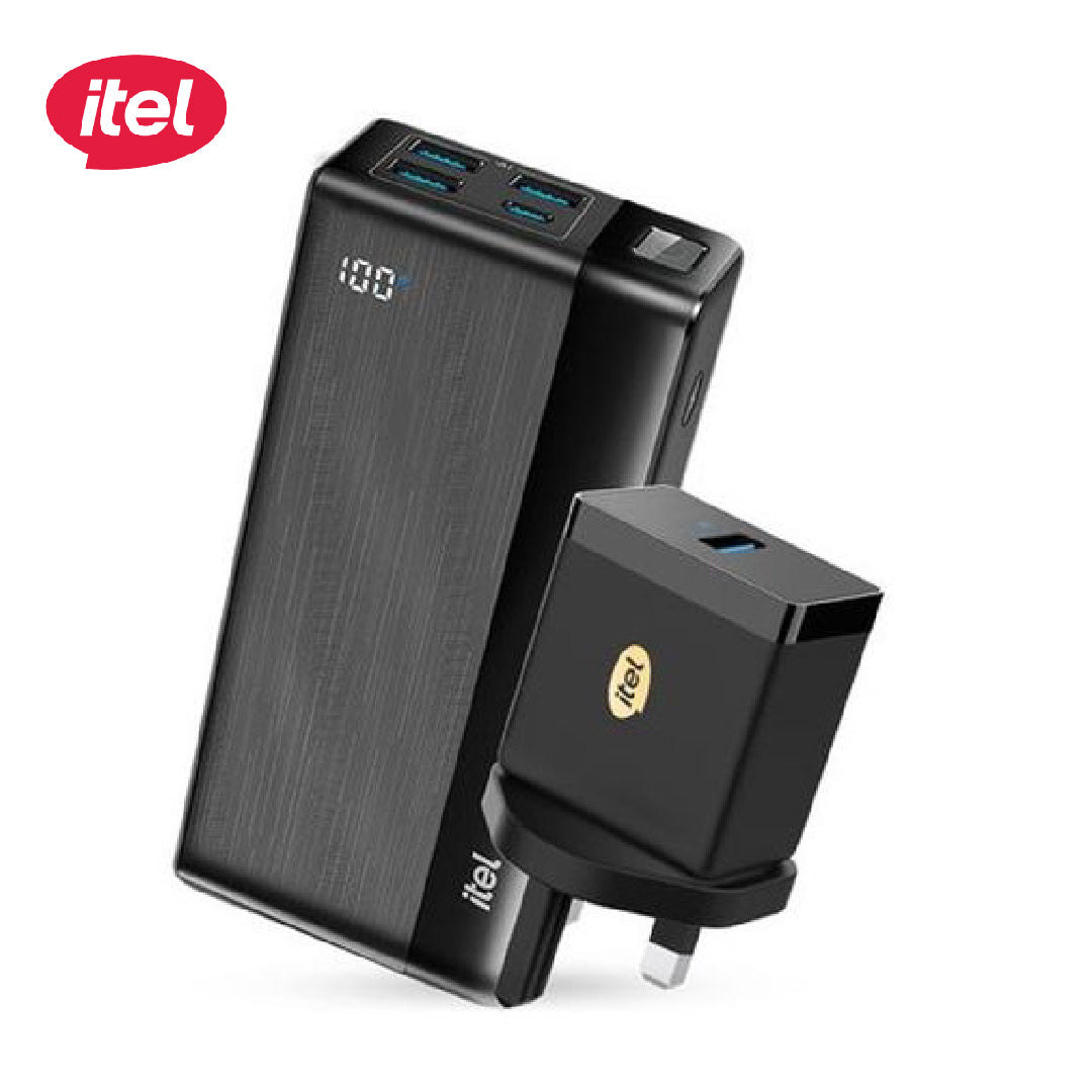 itel vip PowerPulseA1481 PowerBank27000mAh 22.5W Fast Charging Type-C+18W Charger avaliable at Warri& Lagos itel Home shop